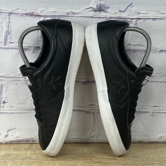Converse One Star Black Leather Low Top Sneakers Women's 8.5 Men's 7 CTAS Shoes - Picture 6 of 8